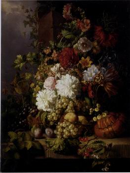 Floral, beautiful classical still life of flowers.107